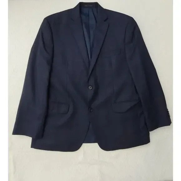 Michael Kors Men's wool navy blue plaid sports jacket 42S Formal Event wedding - Picture 3 of 13